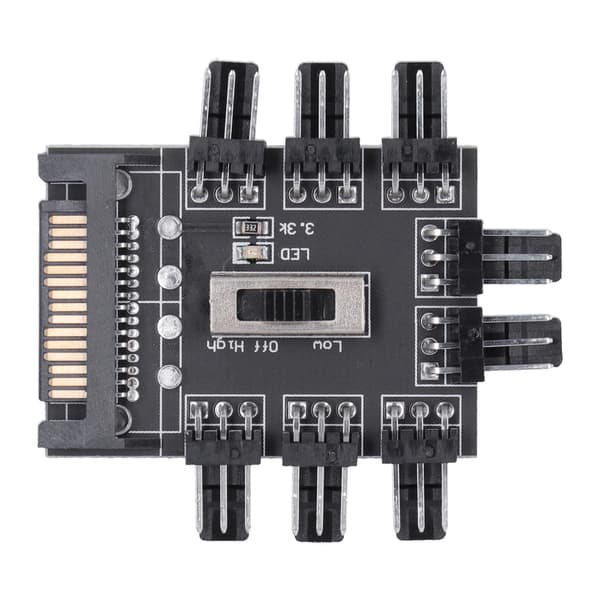 8-vejs Computer Blæser Hub Splitter Hastighedsregulator 3-Pin Forlængerkabel SATA Interface