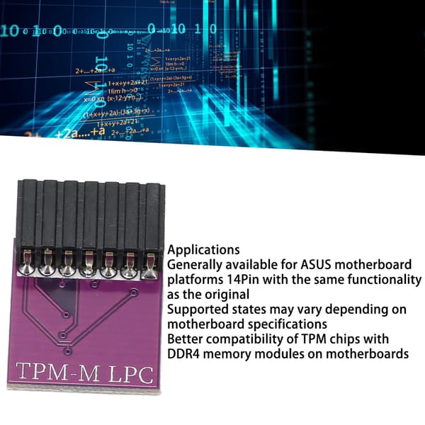 TPM 2.0 Sikkerhedsmodul 14Pin LPC Interface til ASUS Win11 Lilla