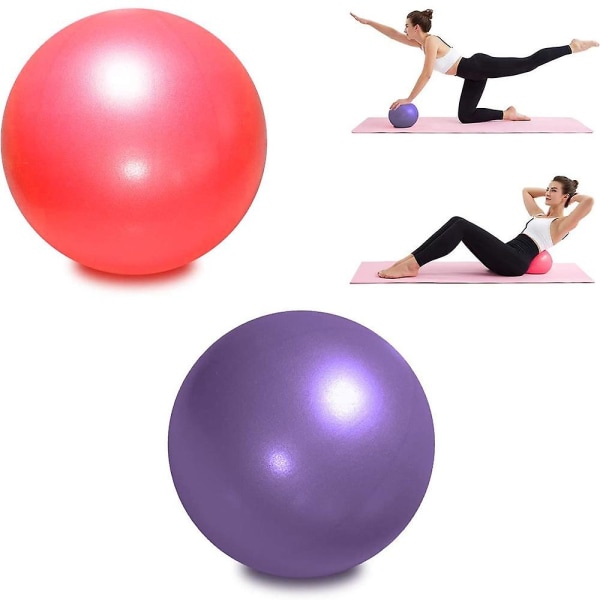 Träning Pilatesboll -(2 st) Stabilitetsboll för yoga, sjukgymnastik- Förbättrar balansen Red   Purple