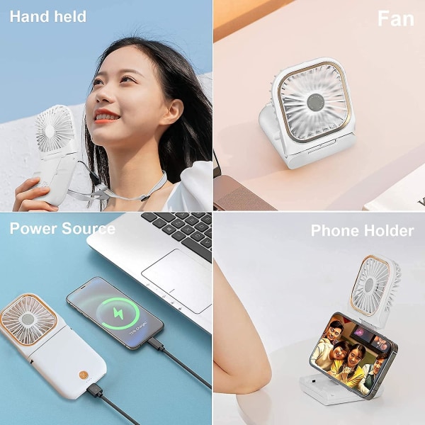 Mini Pocket Fan, handhållen elektrisk fläkt, mini USB portabel fläkt, personlig bärbar R