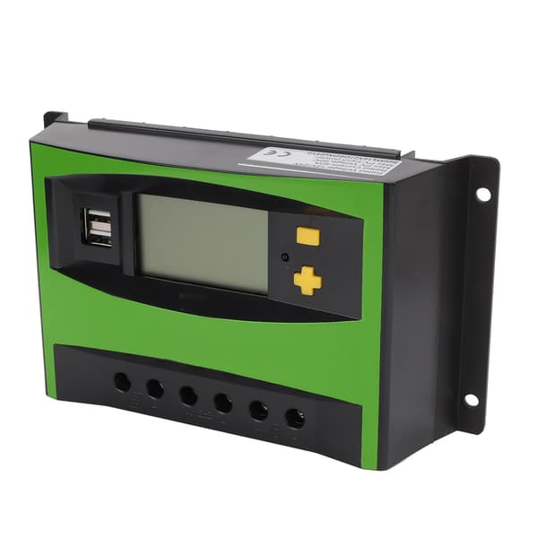 Solar Charge Controller LCD Display Timing Intelligent Automatisk 40A 12V 24V Dual USB Port Solpanel Regulator