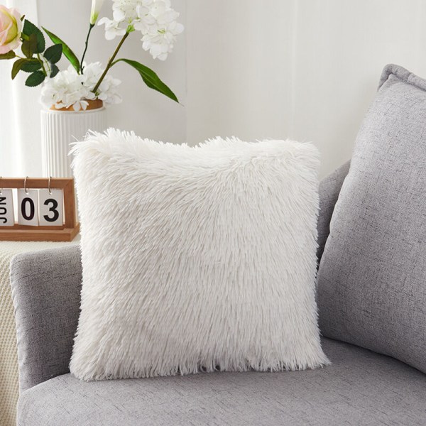 40*40cm large white sea lion velvet double-sided pillowcase plush pillow case, for indoor and outdoor furniture protecti