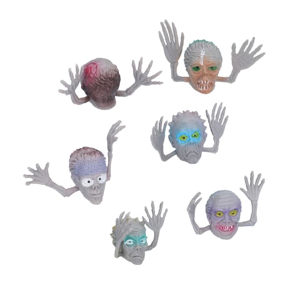 6 st Mini Monster Fingerdockor Söta Roliga Tecknade Interaktiva Halloween Fingerleksaker för Barn