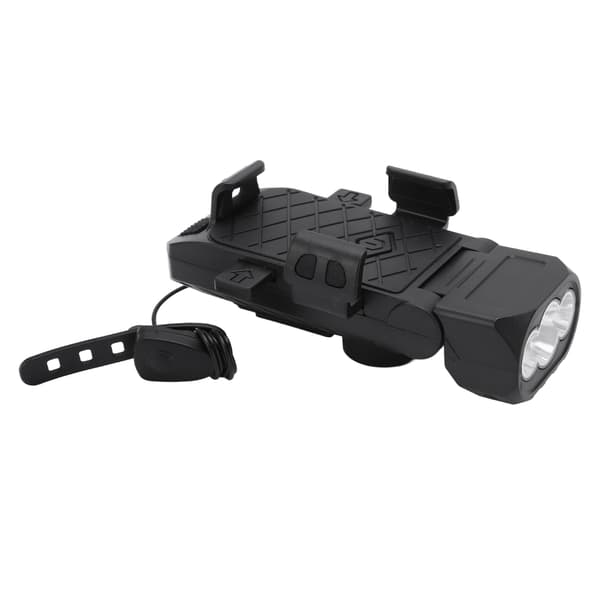 4 i 1 Multifunksjonell Sykkellykt med Powerbank Horn Telefonholder for Nattsykling