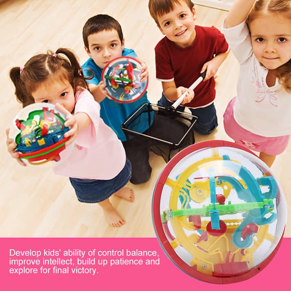 3D Spherical Labyrinth Ball Puzzle Toys Kids Balance Game Gift Intelligence Training Tool