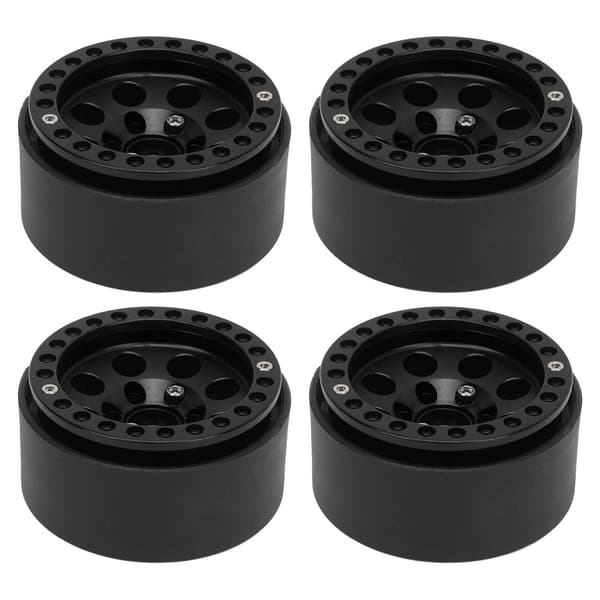 4 stk. 1,9 tommer RC bil hjulfælg nav i aluminiumslegering til Axial SCX10 II III Sort Stabil