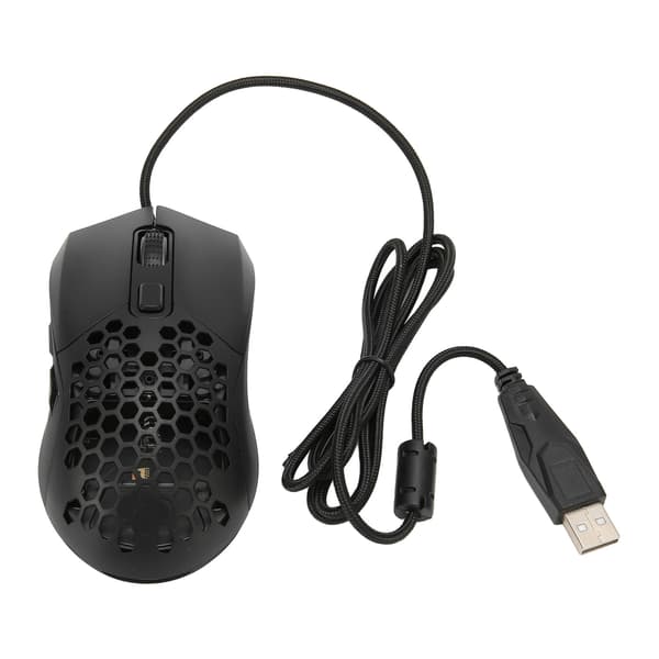 Ergonomisk RGB Baggrundsbelyst Kablet Gaming Mus Justerbar DPI Programmerbare Taster 1,5 m Kabel til Gaming Kontor Studie Sort