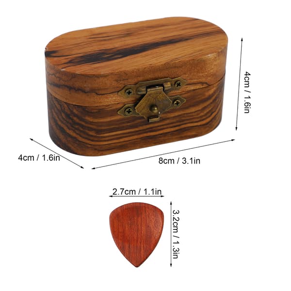 Smidig Gitarrplektrumbox i Trä med 5 Plektrum