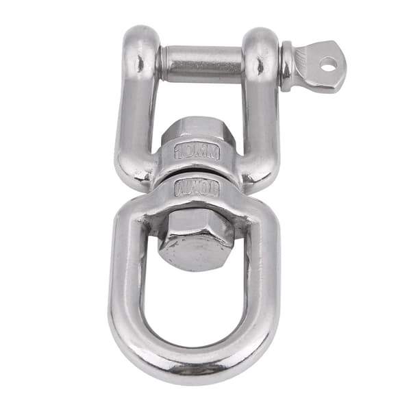 Kraftig 304 rostfritt stål vridbar ring snäpp rullande schackel 10mm