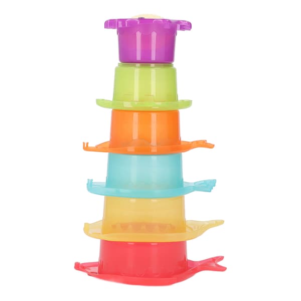 6 stk. Fargerike Fisk Stablekopper Baby Badeleker Vannlek Stablebare