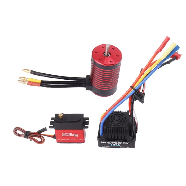 Borstlös Motor 80A ESC 30kg Servo Combo för 1 8 RC Bil 3100KV