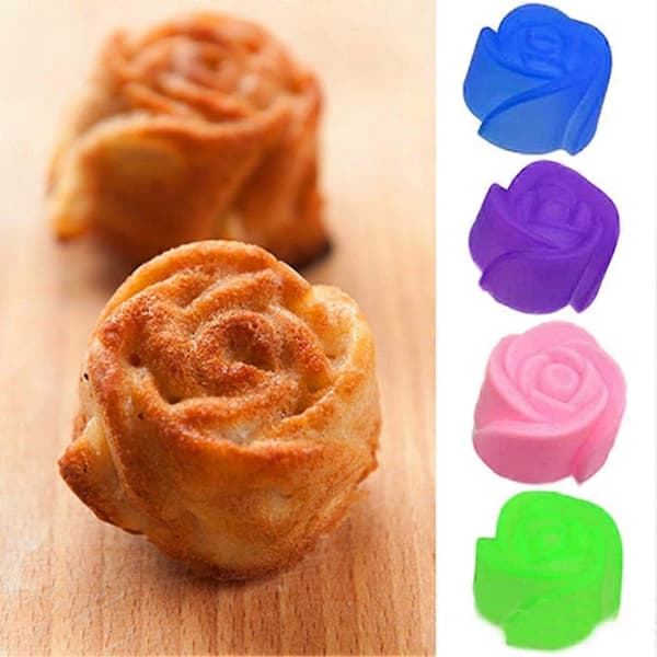 10 stk silikone rosenmuffin kageform bageform chokoladeform