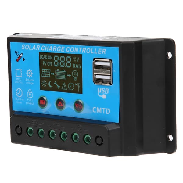 12V 24V 20A PWM Solar Charge Controller Blybatteri Dobbelt USB 5V Output