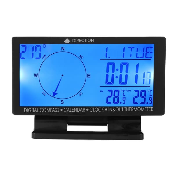 CD60 Multifunksjonell Digital Biltermometer med Tidsnavigasjonsfunksjon