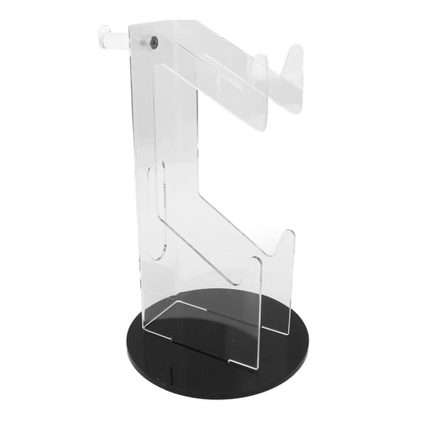 Spilcontrollerholder Akryl Stabil Pladsbesparende Headset Controller Stand til Skrivebord Gave Gennemsigtig og Sort Afrundet Bund