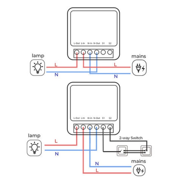 Smart switch WiFi switch, mobiltelefon synkronisering Alexa smart og traditionel switch dobbelt kontrol