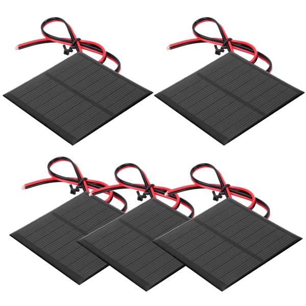 5 stk. lille solcellepanel, polysilicium epoxy batterimodul med 30 cm kabel DC 4V 160mA