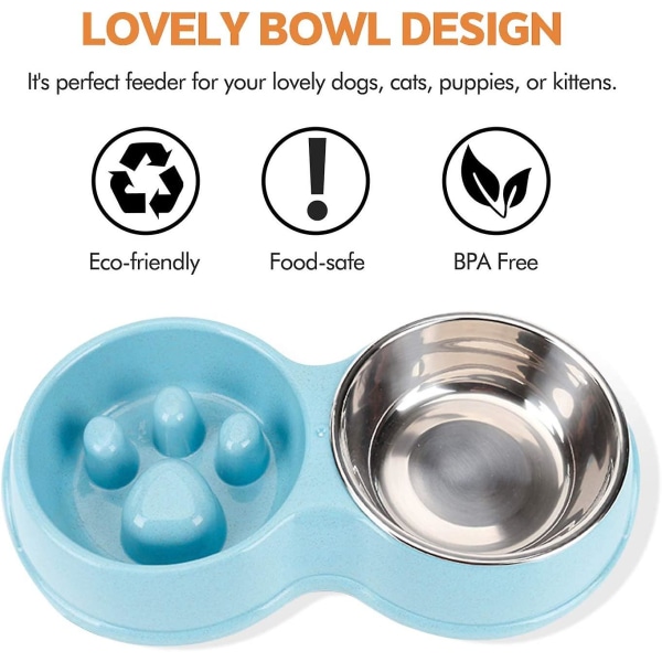 Anti-Glouching Bowl, joka on yhteensopiva koirien kanssa Double Dog Gaming Anti-diy Gast Water Bol