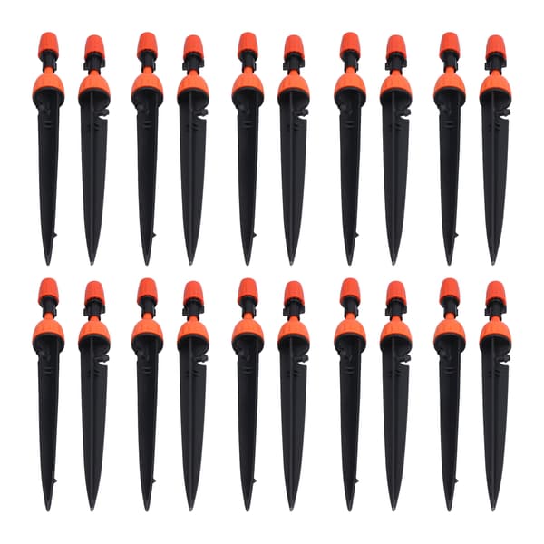20 Set Multifunktionella Justerbara Spray Droppare Bevattning Atomiserande Sprinklers Droppsystem Orange