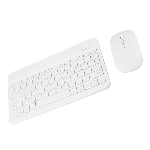Trådlöst Bluetooth-tangentbord och mus-kombo bärbart set för PC Laptop Vit