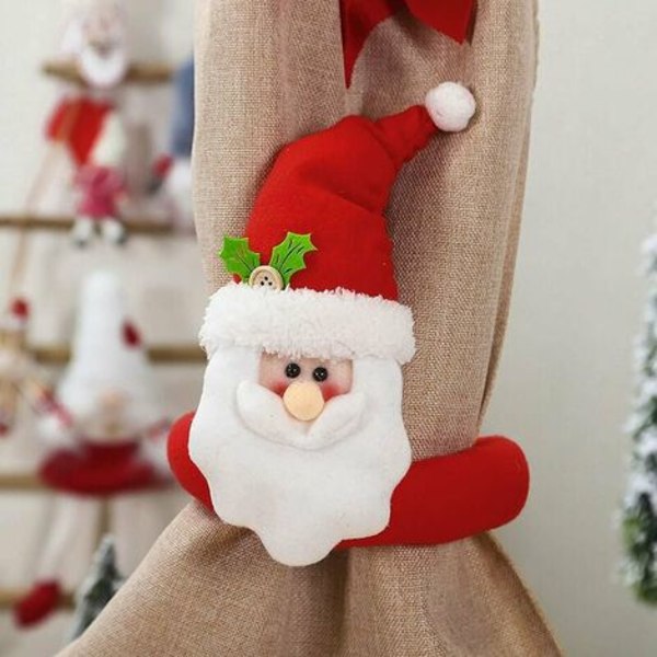 1 pari jouluverho solmi verho solki pehmo verho solki sarjakuva koukku ja silmukka Kodin ikkunan koristelu jouluksi