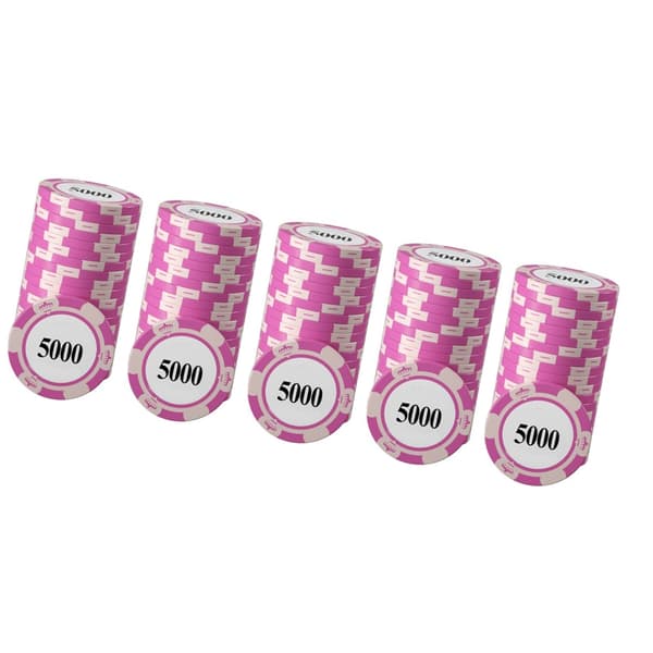 20 stk. Profesjonelle pokerchips Klar utskrift Store tall Spill tellebrikker for brettspill 5000