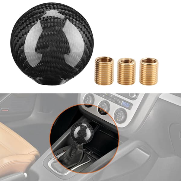Bil Universal Modifikation Kulfiber Manuel Knop Gear Shift Head Shifter (Sort)