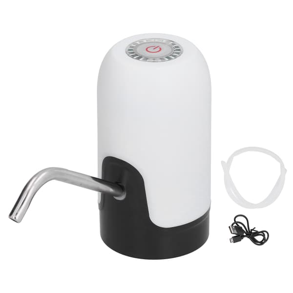 Bärbar USB-laddande elektrisk vattenflaskdispenserpump set vit