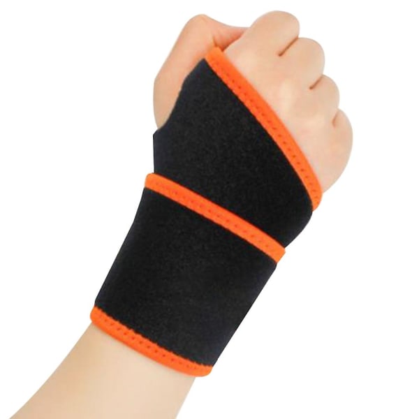 Sports Fitness Wrap-armband, handledsbandage justerbart Black Orange(A Pair)