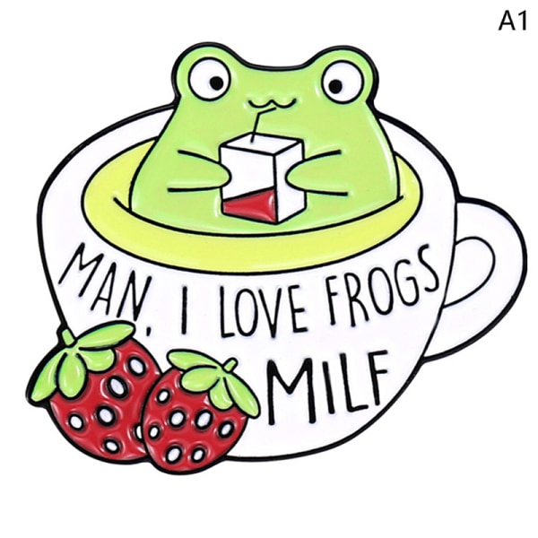 Froggy Emalj Pins Custom e Frog Kaffe Mugg Mjölk Juice Can Broo A1