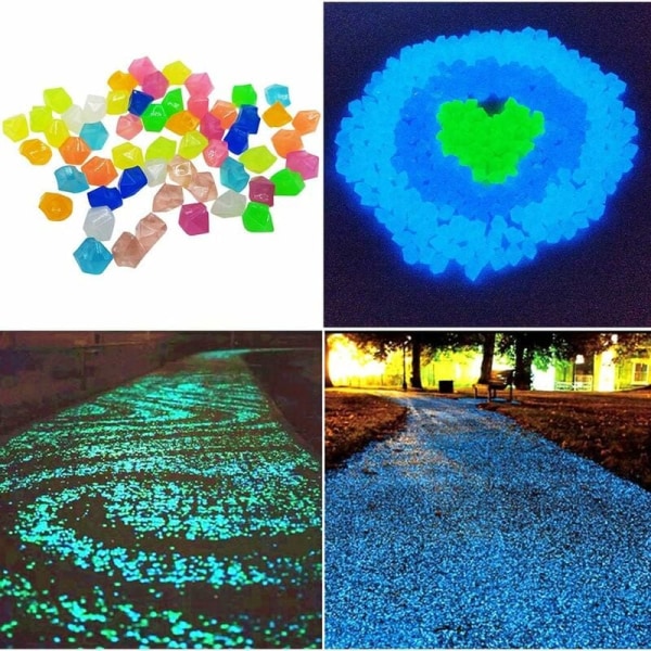 Glow Stone 300st Lysande Småsten Dekorativ Glow Pebbles för Utomhus Trädgård Akvarium Gångvägar Pool Path Gräsmatta Yard (Gree