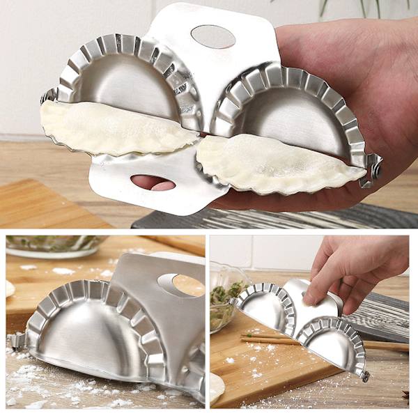 Dumpling Maker-formklemme i rustfritt stål med dobbelthode