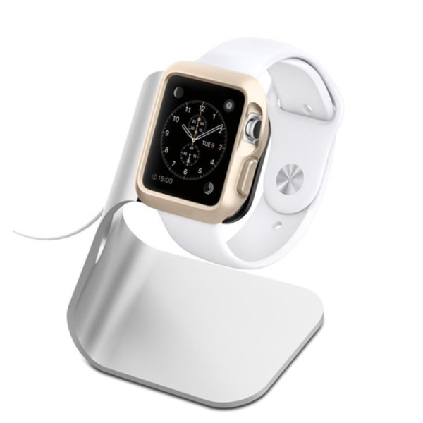 Hopeanvärinen watch AppleWatch pöytäkoneen latausteline sopii Apple Watch lataustelineeseen