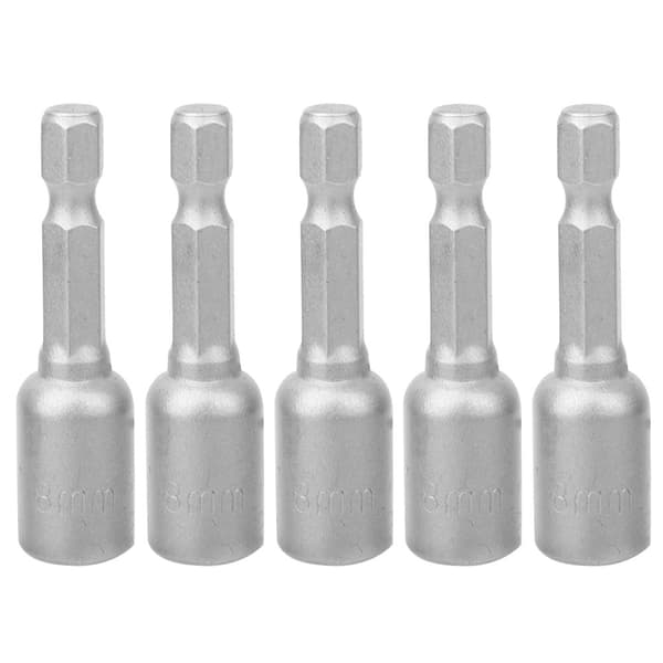 Magnetisk sekskant topnøgle sæt 5 stk 50mm længde 8mm diameter sort overflade