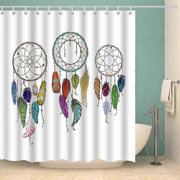 Trykt polyester bruseforhæng - 180*180 (Q10566 model) - God