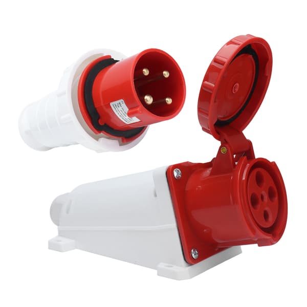 Vandtæt IP67 industriel flystik overflademontering 4 ben 3P+E 380V 415V 63A