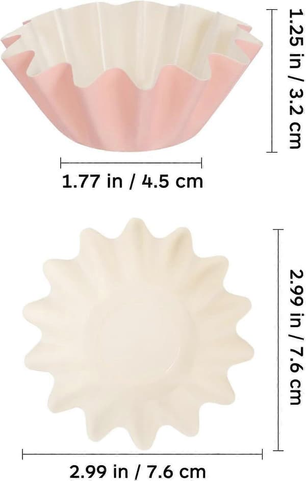 Papir Dessertkopper Robuste Muffinsforme 100 stk. med Bølget Kant Pink til Begivenheder og Fester