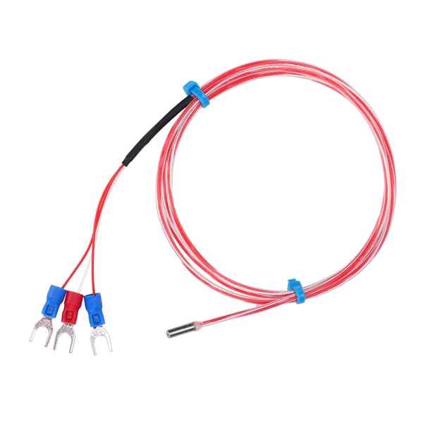 PT100 Vandtæt Temperatursensor 3 X 20 mm Termistor Temperaturføler -50 til +300℃ (5m)