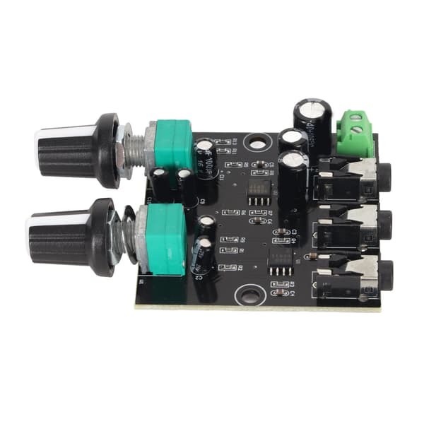 2-kanals stereo lydmixer board modul med hovedtelefonforstærker 5-12V DC input enkelt output