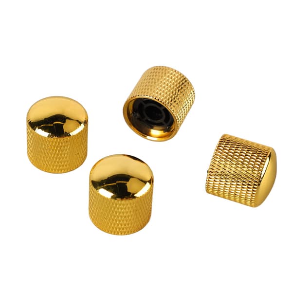 4st Gitarrknapp Metall Volym Ton Dome Kontrollknapp Musikinstrument Tillbehör Set GD103 Guld