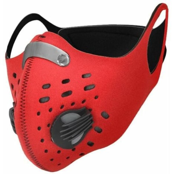 Sports Dust and Smog Mask PM2.5 Vaihdettava suodatin punainen - punainen