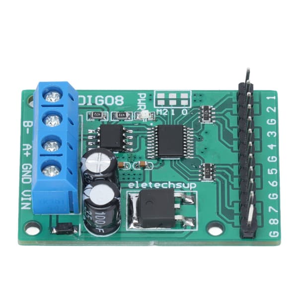 8-kanals 9600BPS RS485 TTL Ingång Utgång Kontrollmodul N4DIG08 Med Stift