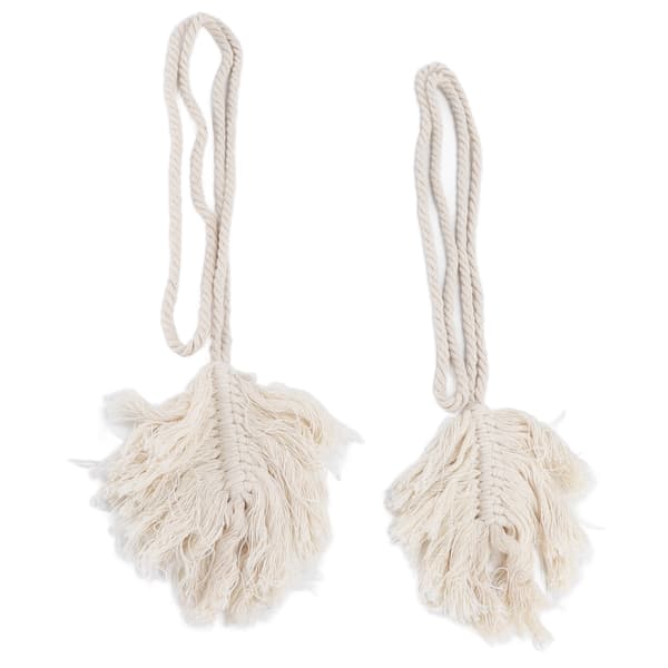 2 stk. Bomuldsreb Gardin Tiebacks Bladformede Kvaster Clips Stropper