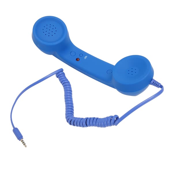 Retro Strålingssikker 3,5 mm Kablet Telefonhåndsæt Receiver til Smartphone Computer Blå