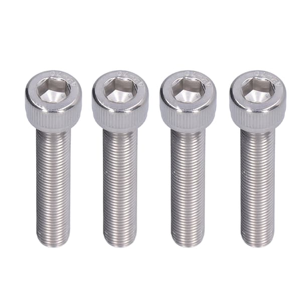 4 stk. sekskantbolt med indvendig sekskant A2 rustfrit stål 1,25 mm fin gevind fastgørelseshardware M10x55