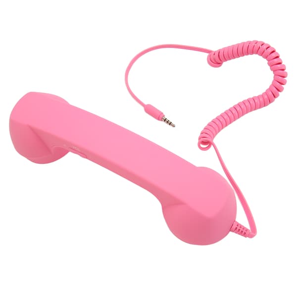 Retro Strålingssikker 3,5 mm Kablet Telefon Headset Pink til Smartphone Computer