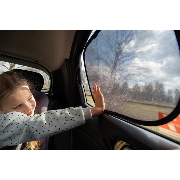 Baby Car Sun Shade - (4 Pack) - Adhesive Baby Curtains - Car Sun Shade, Glare UV Protection - Baby Car Window Sun Shade