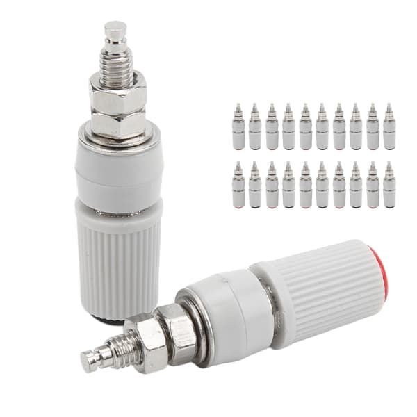 20 stk. 24.330 M5 Bananstik Jack Socket Adapter Connector Sort Rød 4mm