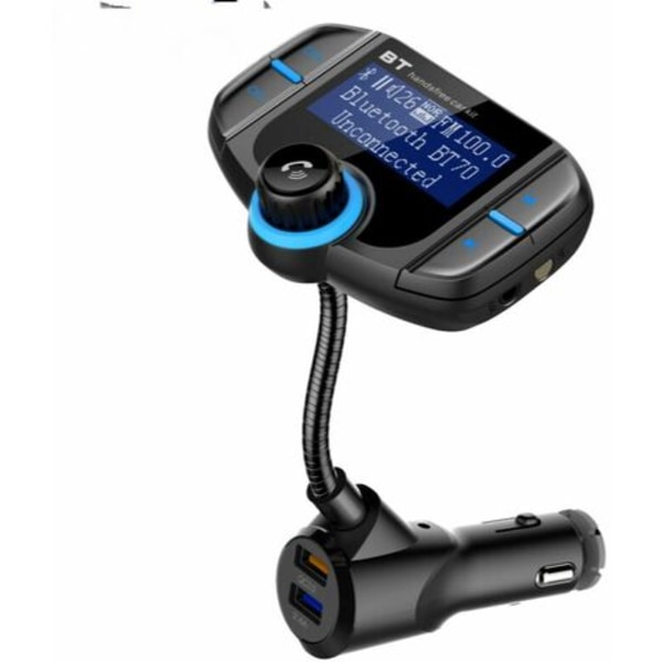 Bluetooth sändare för bil med skärm, kit MP3-spelare sändaradapter för 2 USB portar, mp3 USB -minne