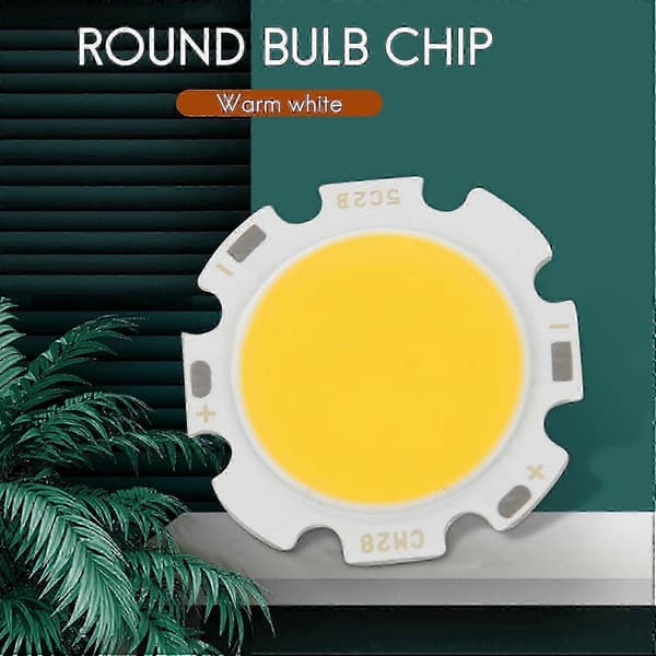 5W Chip Light Rund COB Super Bright LED-lampa LED-lampor Varmvit DC15-17V